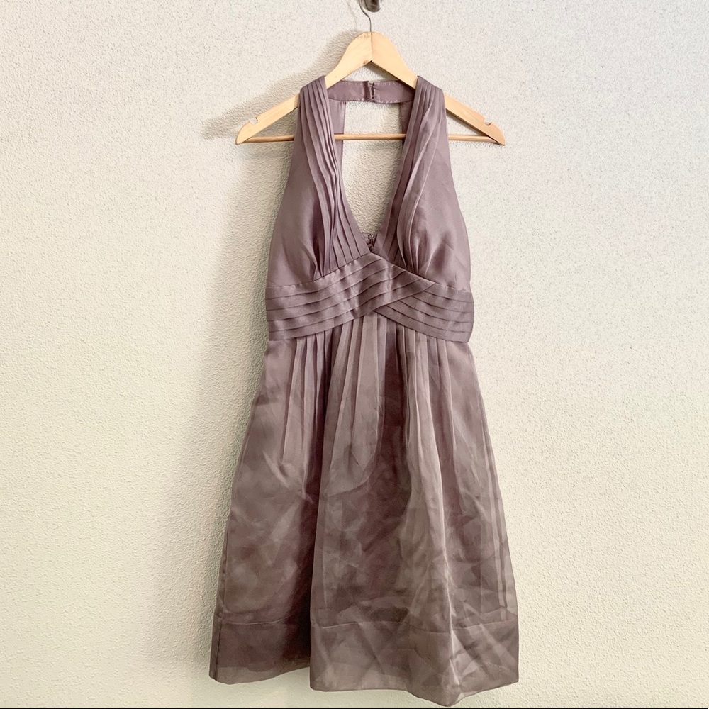 Vintage Silver Grey Halter Dress